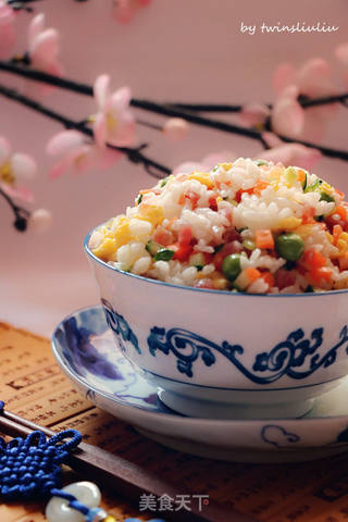 缤纷炒米饭的做法步骤:11