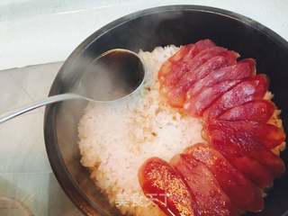 腊肠煲仔饭的做法步骤:14
