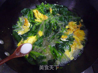 菠菜鸡蛋炖粉条的做法步骤:10