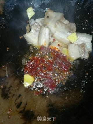豆干回锅肉的做法步骤:4