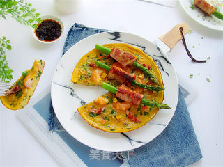 虾仁韭菜厚蛋饼的做法步骤:13