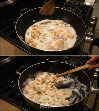Double-Down芝士海鲜焗饭的做法步骤:8