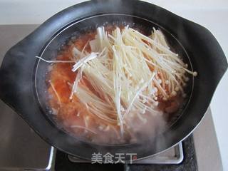 金针菇番茄蛋汤的做法步骤:6