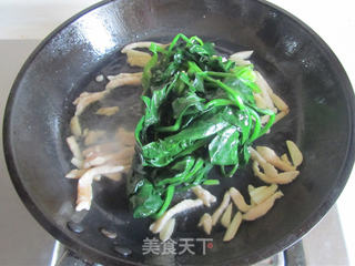 鸡丝炒菠菜的做法步骤:7