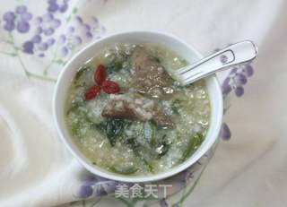 菠菜猪肝粥的做法步骤:9