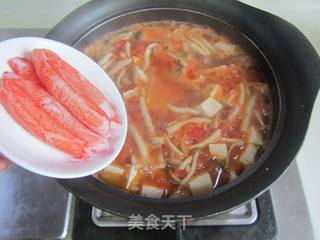 蟹味菇豆腐番茄汤的做法步骤:8