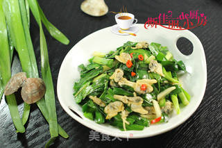 韭菜炒花甲的做法步骤:9