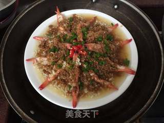 蒜蓉金针菇蒸虾的做法步骤：10