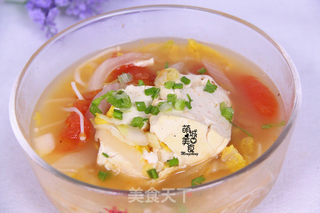 开胃又营养の番茄豆腐汤的做法步骤:10