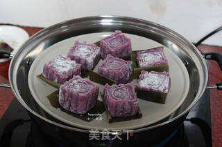 山药紫薯糕的做法步骤:7