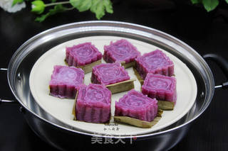 山药紫薯糕的做法步骤:8