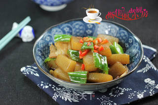 青椒魔芋肉片的做法步骤:9
