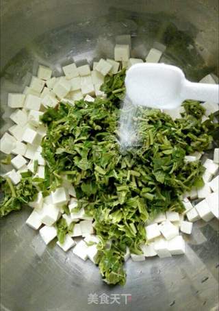 #春食野菜香#香椿拌豆腐的做法步骤:5