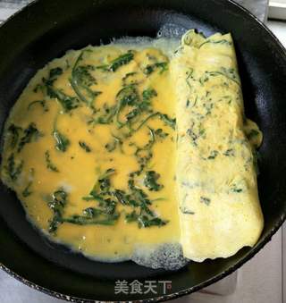 #春食野菜香#荠菜厚蛋烧的做法步骤:7