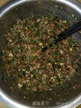 #春食野菜香#紫薯蒲公英猪肉馅蒸饺的做法步骤:6