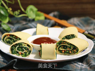 #春食野菜香#马兰头松仁百叶卷的做法步骤:10