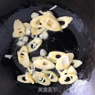 #春食野菜香# 荠菜春笋炒年糕的做法步骤:7