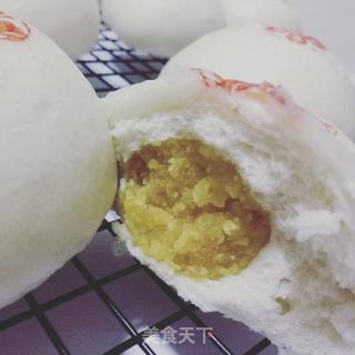 FLUFF棉花糖金沙奶黄包的做法步骤:18