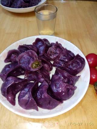 #春食野菜香#紫薯蒲公英猪肉馅蒸饺的做法步骤:11