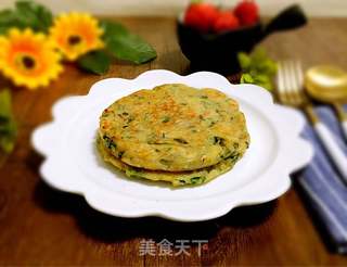 #春食野菜香#芹菜叶肉末鸡蛋饼的做法步骤:6