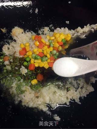 #春食野菜香#香椿炒饭的做法步骤:8