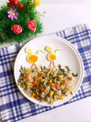 #春食野菜香#香椿炒饭的做法步骤:13