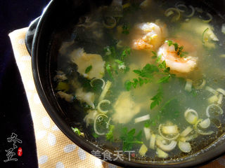 #春食野菜香#荠菜虾仁蛋花汤的做法步骤:7
