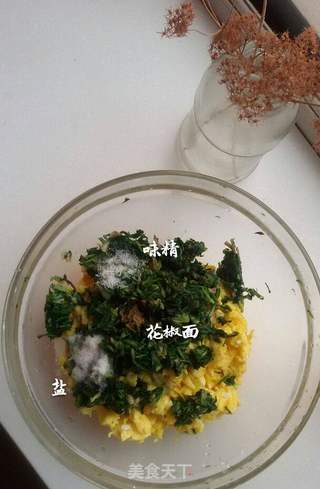 # 春食野菜香 #蒲公英鸡蛋水饺的做法步骤：10