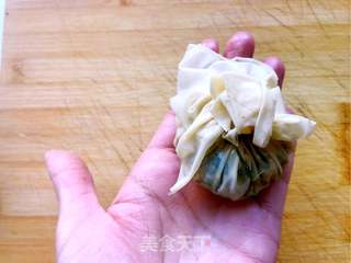 #春食野菜香# 鸡汁荠菜石榴包的做法步骤:8