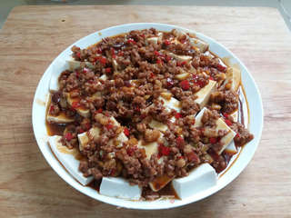 肉末蒸豆腐的做法步骤:7