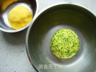 芹菜叶花朵玉米饼的做法步骤：6