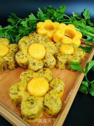 芹菜叶花朵玉米饼的做法步骤:14