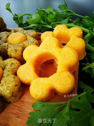 芹菜叶花朵玉米饼的做法步骤:15