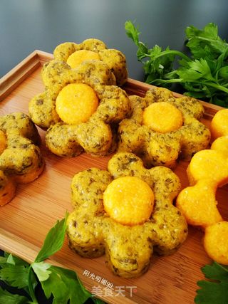 芹菜叶花朵玉米饼的做法步骤:16