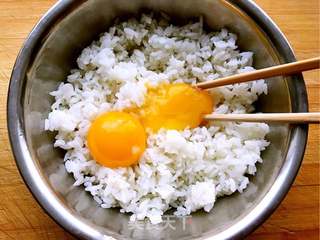 #春食野菜香# 荠菜黄金蛋炒饭的做法步骤:3