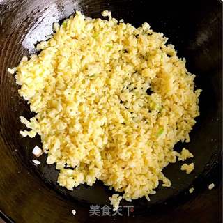 #春食野菜香# 荠菜黄金蛋炒饭的做法步骤:5