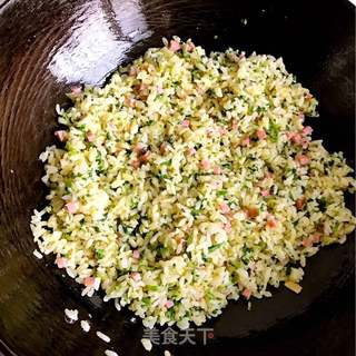 #春食野菜香# 荠菜黄金蛋炒饭的做法步骤:6