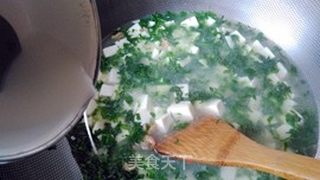 #春食野菜香#荠菜虾米豆腐羹的做法步骤:9
