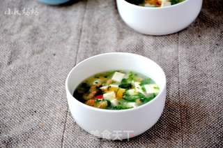 #春食野菜香#荠菜虾米豆腐羹的做法步骤:10