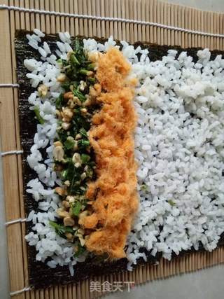 #春食野菜香#香椿肉松寿司的做法步骤:10