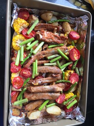 #第四届烘焙大赛暨是爱吃节#杂蔬烤排骨的做法步骤：8