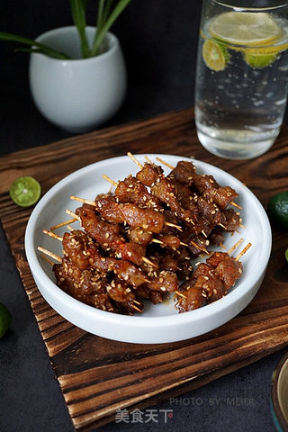 #第四届烘焙大赛暨是爱吃节# 孜然牙签肉的做法步骤:10