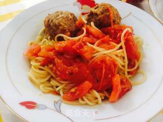 meatball spaghettini的做法步骤:7