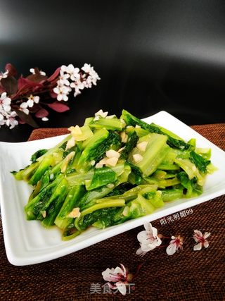 #春食野菜香#蒜蓉莴笋叶的做法步骤:9