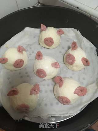 小猪豆沙包的做法步骤:7