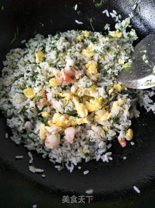 #春食野菜香#荠菜虾仁炒饭的做法步骤:7