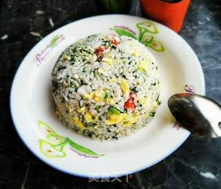 #春食野菜香#荠菜虾仁炒饭的做法步骤:8