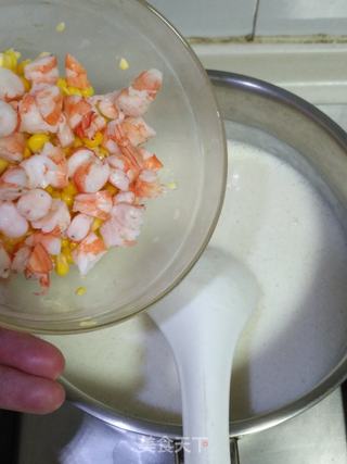 山药虾仁蘑菇浓汤的做法步骤:9
