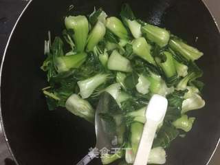 滑肉油菜的做法步骤：4