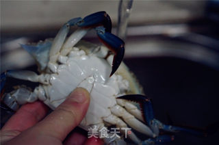 烧梭子蟹的做法步骤:4